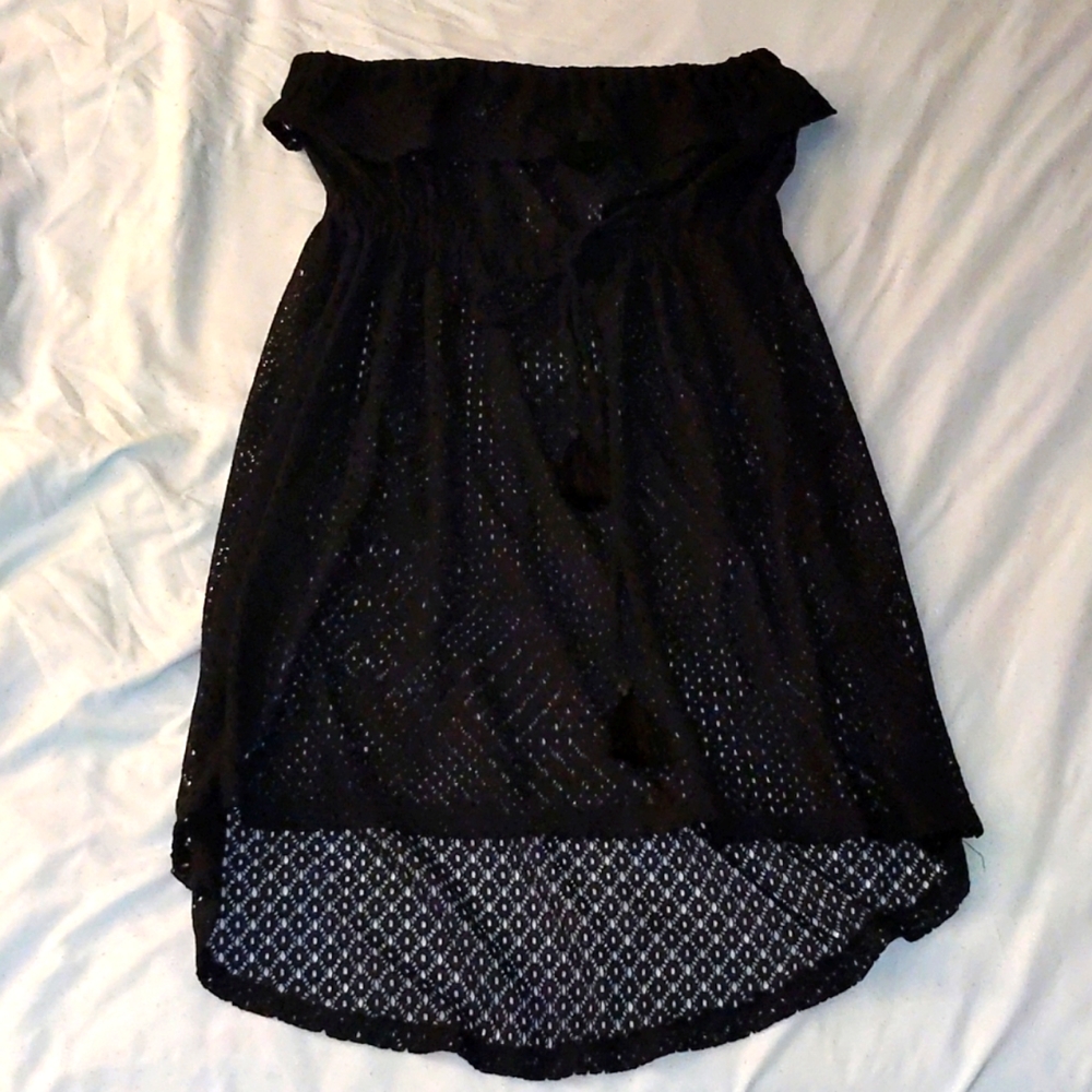 OP shear high-low mini dress